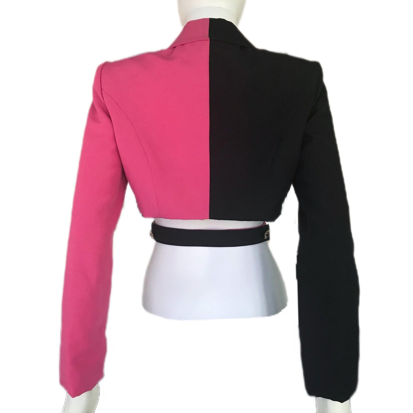 Women's 2-Tone Cropped Wrap Blazer