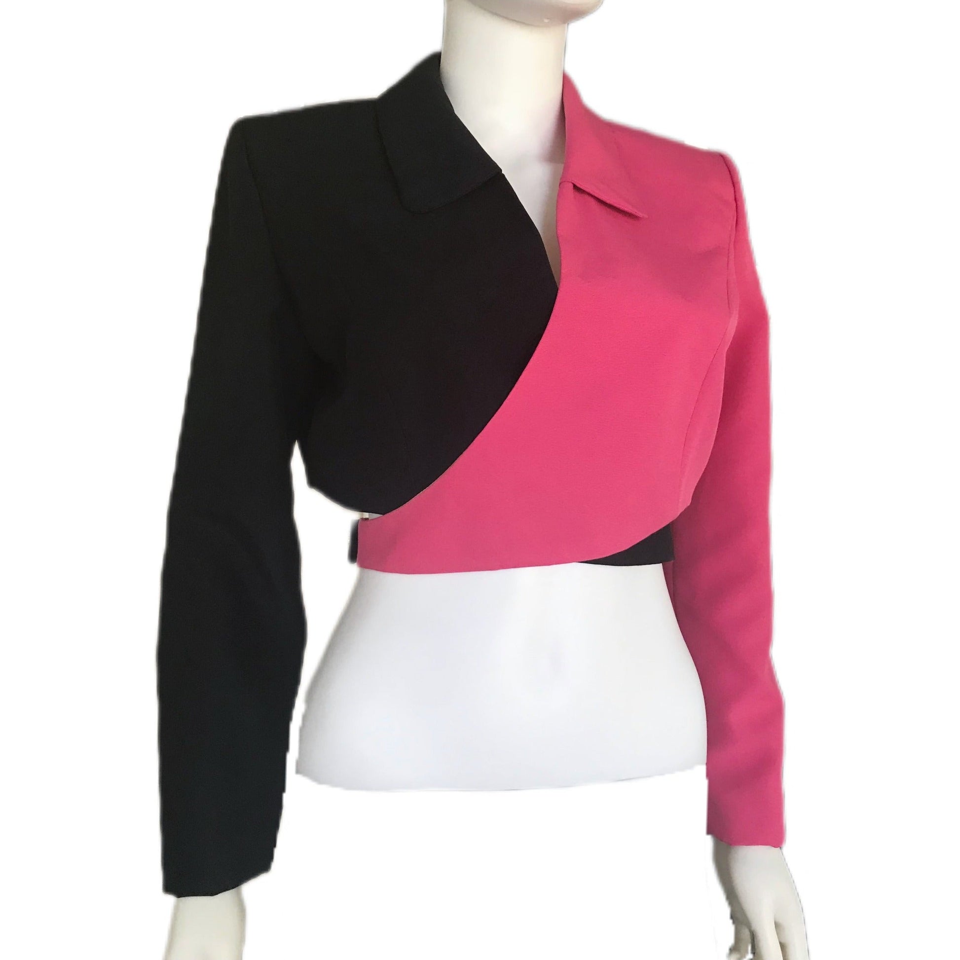 Women's 2-Tone Cropped Wrap Blazer