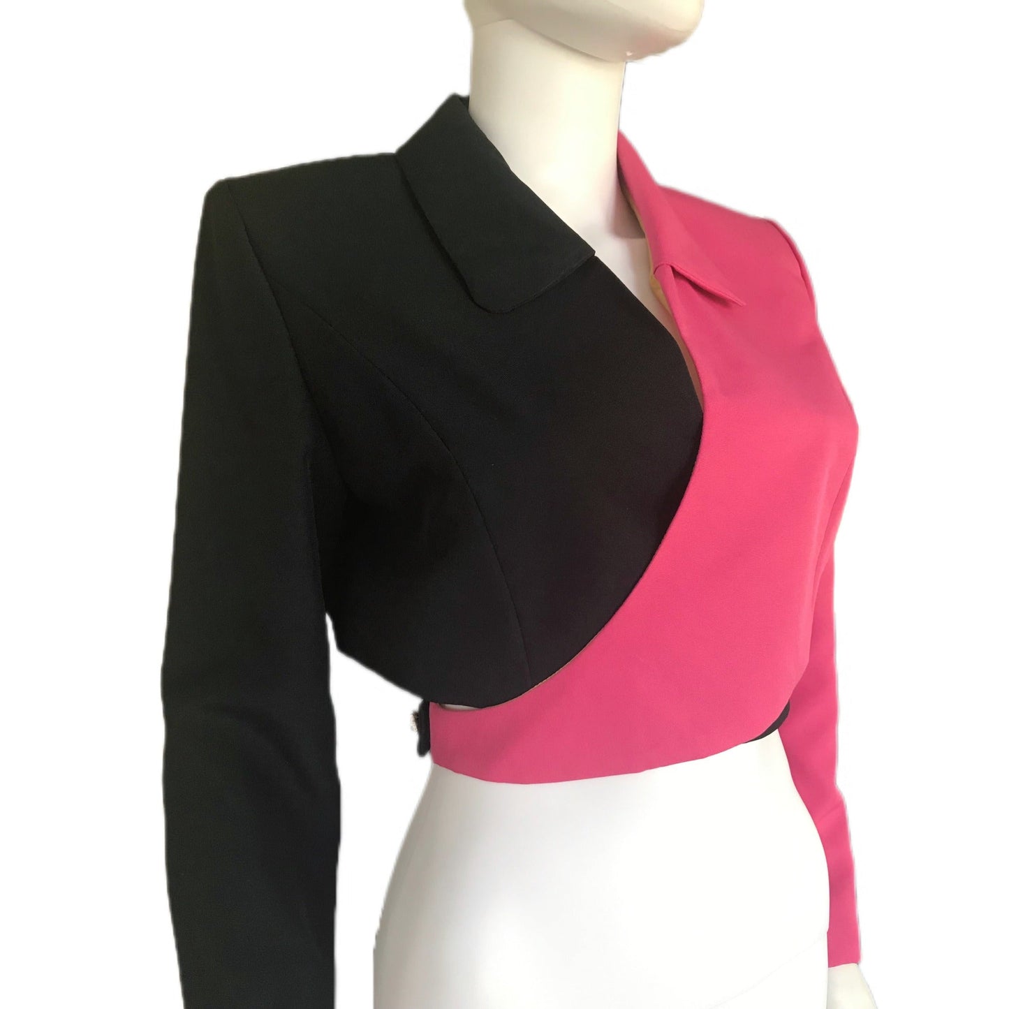 Women's 2-Tone Cropped Wrap Blazer