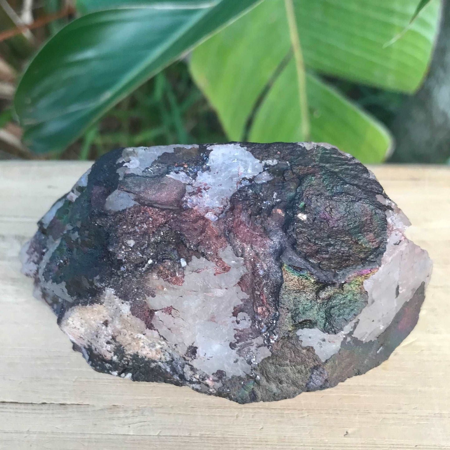 Iridescent Goethite Hematite Quartz Crystal with Rainbows