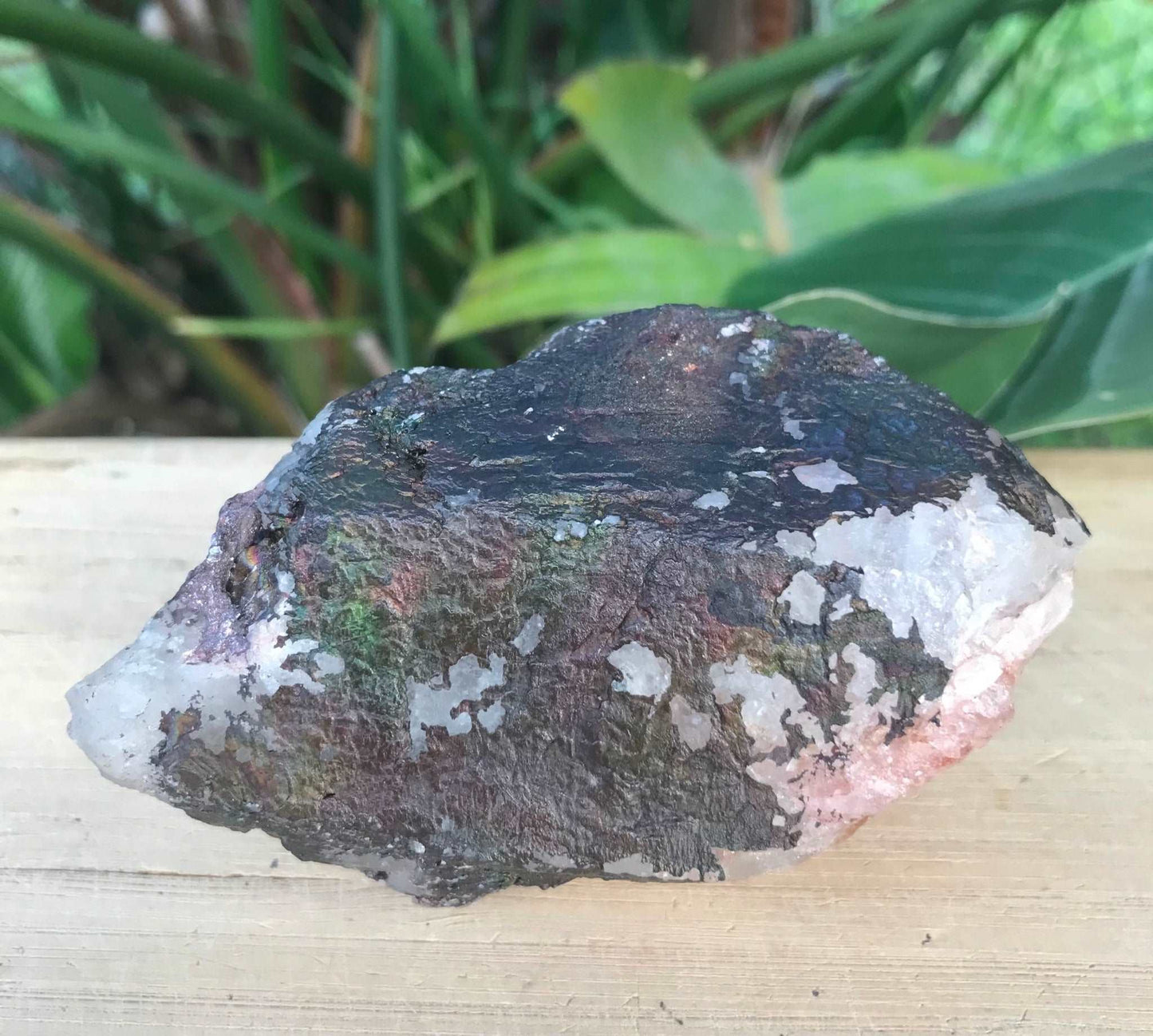 Iridescent Goethite Hematite Quartz Crystal with Rainbows