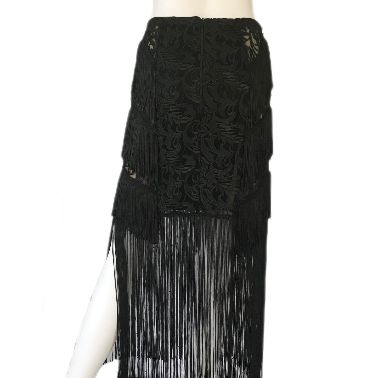 Women's Embroidered Lace Skirt with Fringe - Sz. 6