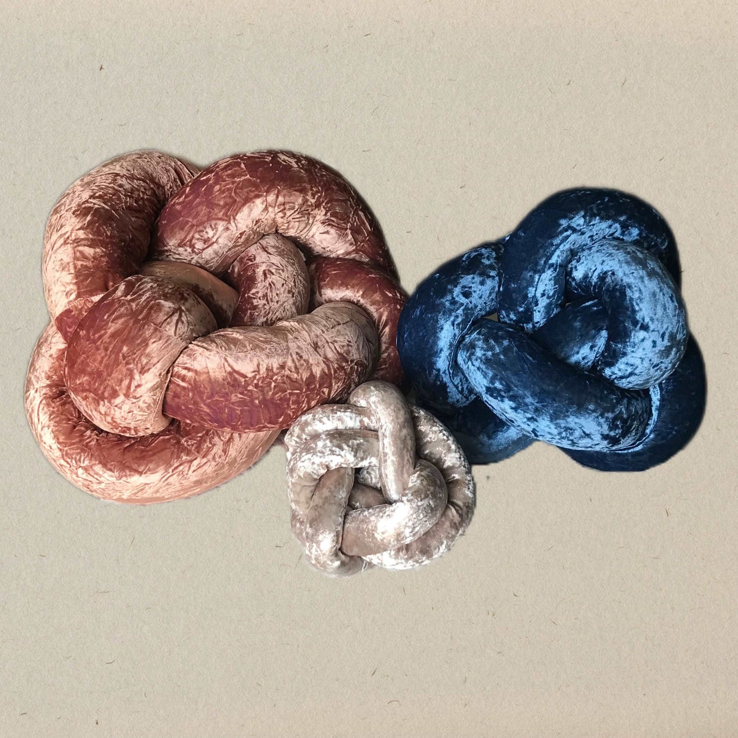 Velvet Knot Pillow - Small - 4 Color Choices