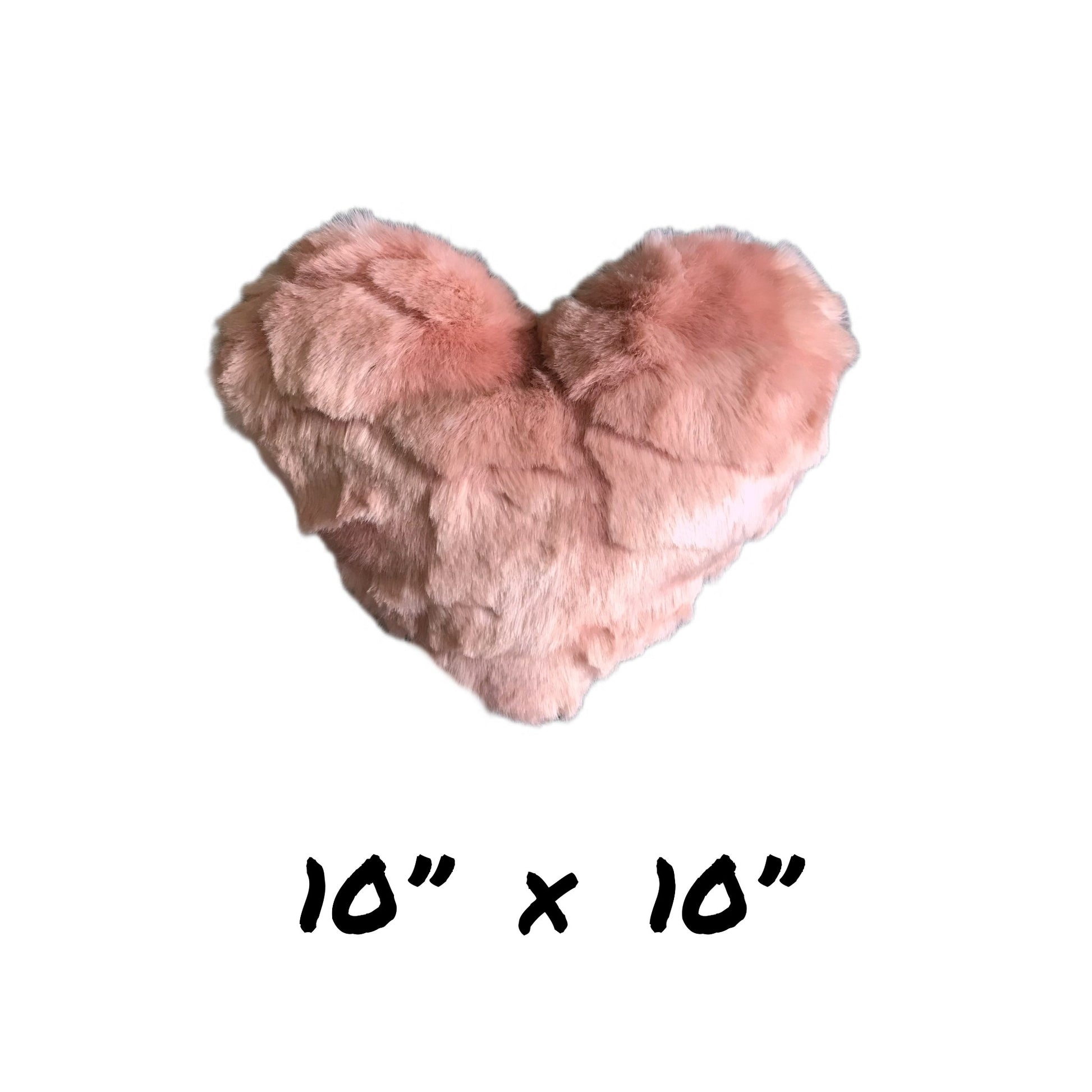 Minky Fur Heart Pillows - Set of 2 - Blush Pink