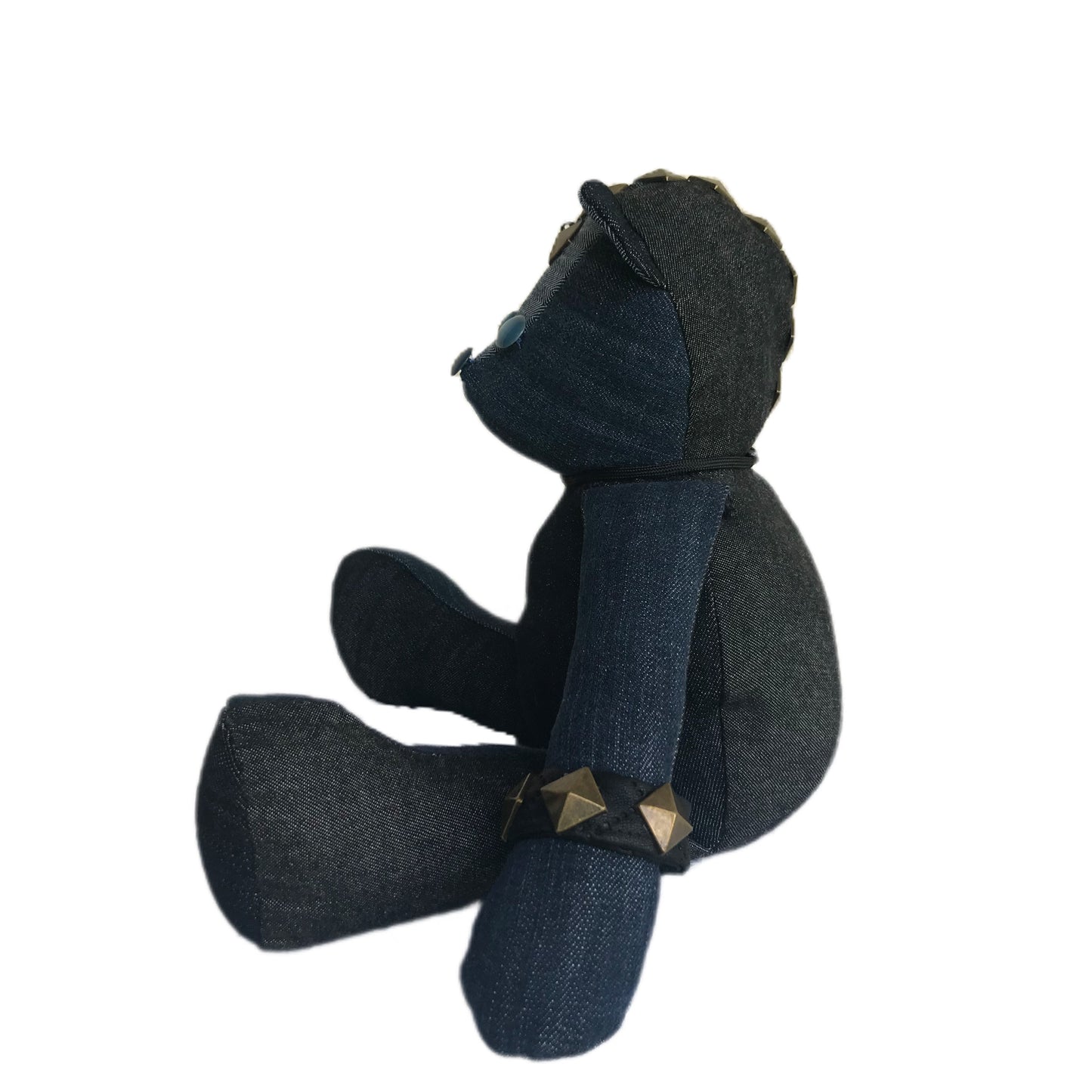 Punk Rock Teddy Bear - Made from Recycle Denim Jeans