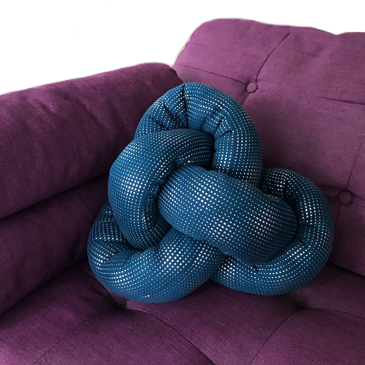 Peacock Blue Celtic Knot Pillow - 11" x 14" Decorative Throw Pillow