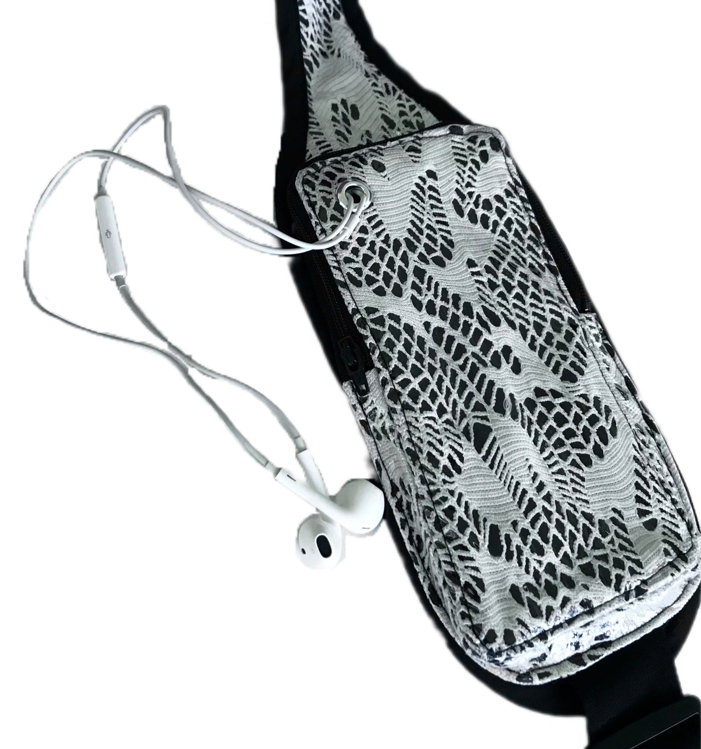 Mini Backpack Sling with Phone Pocket in Laminated Lace - Waterproof