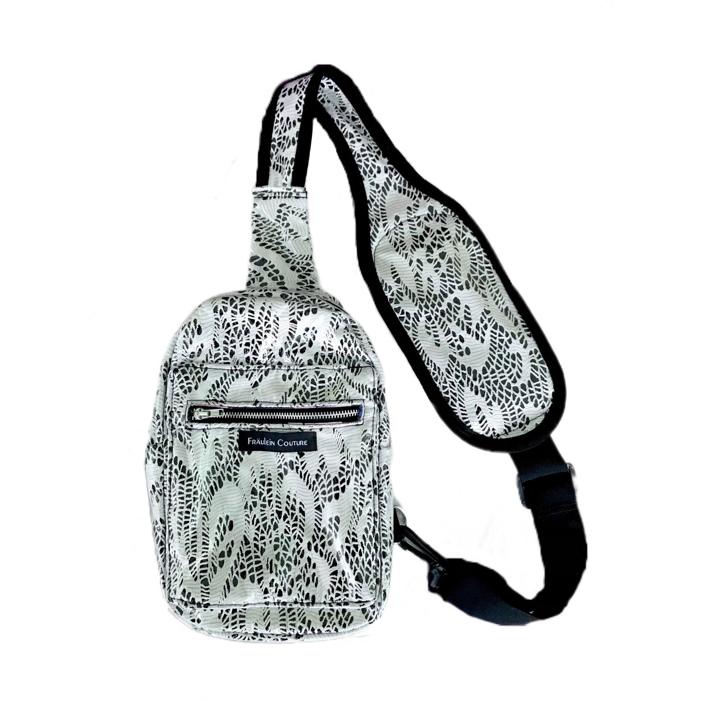 Mini Backpack Sling with Phone Pocket in Laminated Lace - Waterproof