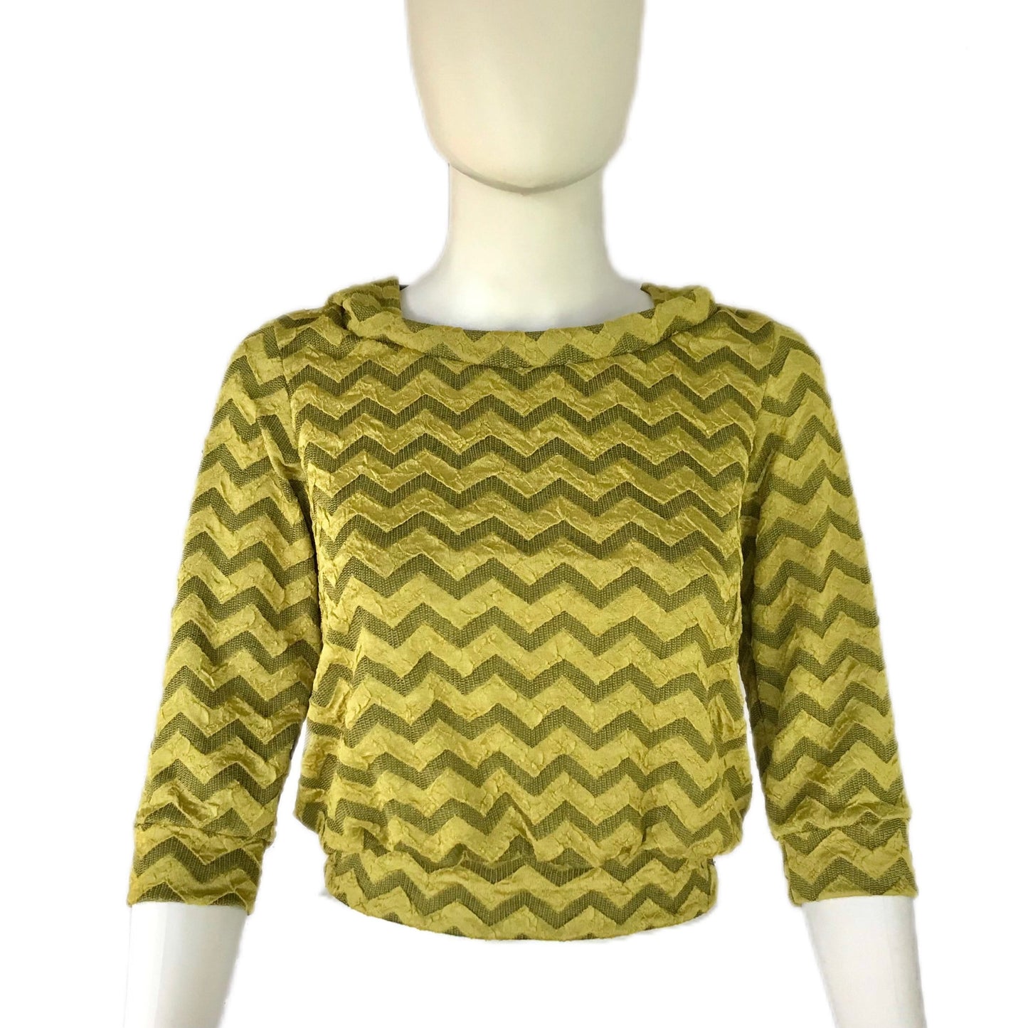 Women's Cropped Knit Hoodie - Size XS/Small - Chartreuse