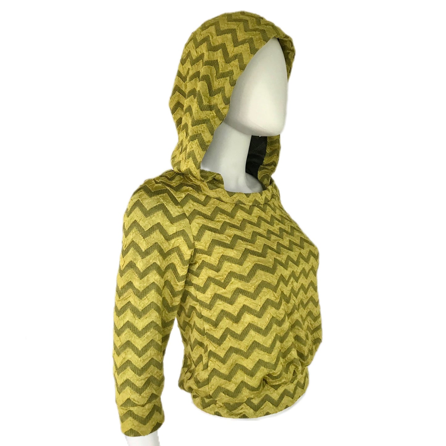 Women's Cropped Knit Hoodie - Size XS/Small - Chartreuse