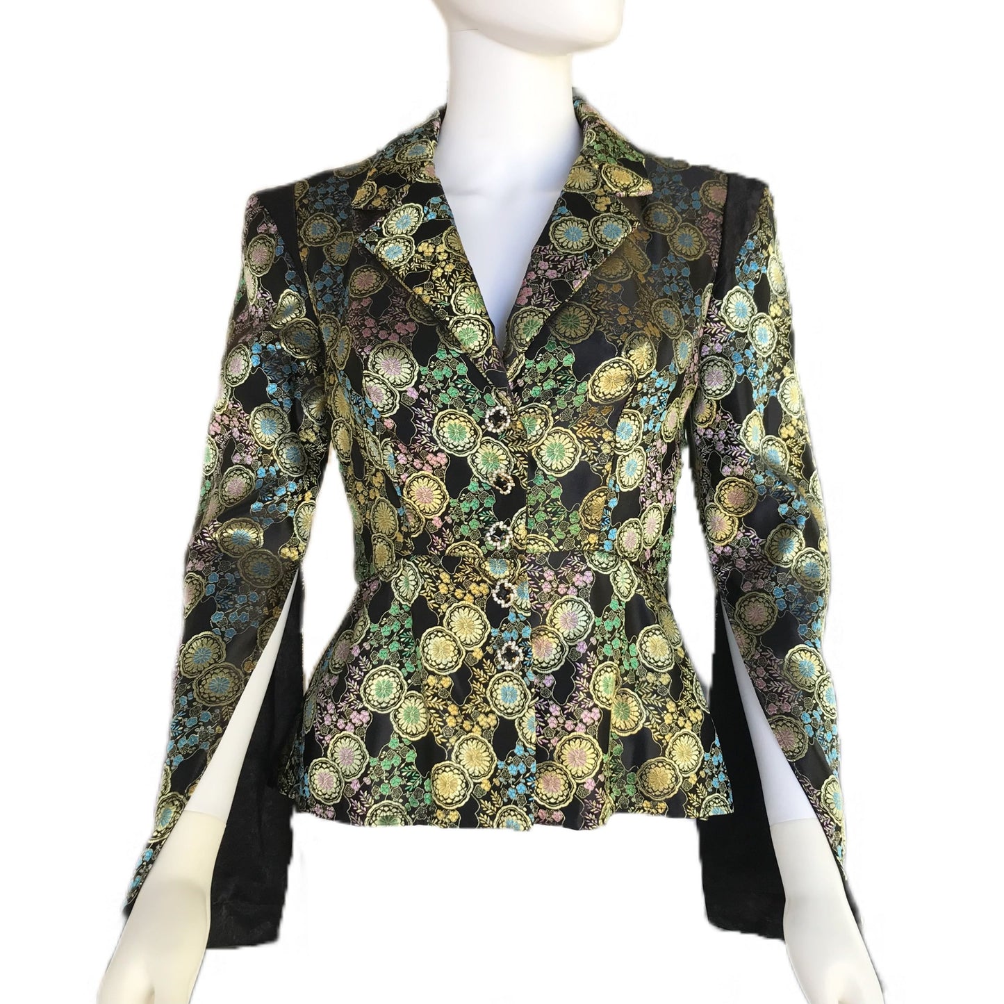 Dynasty Brocade Women's Blazer with Peplum - Sz. 0