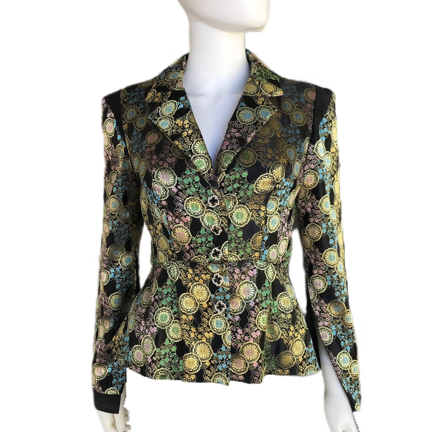 Dynasty Brocade Women's Blazer with Peplum - Sz. 0