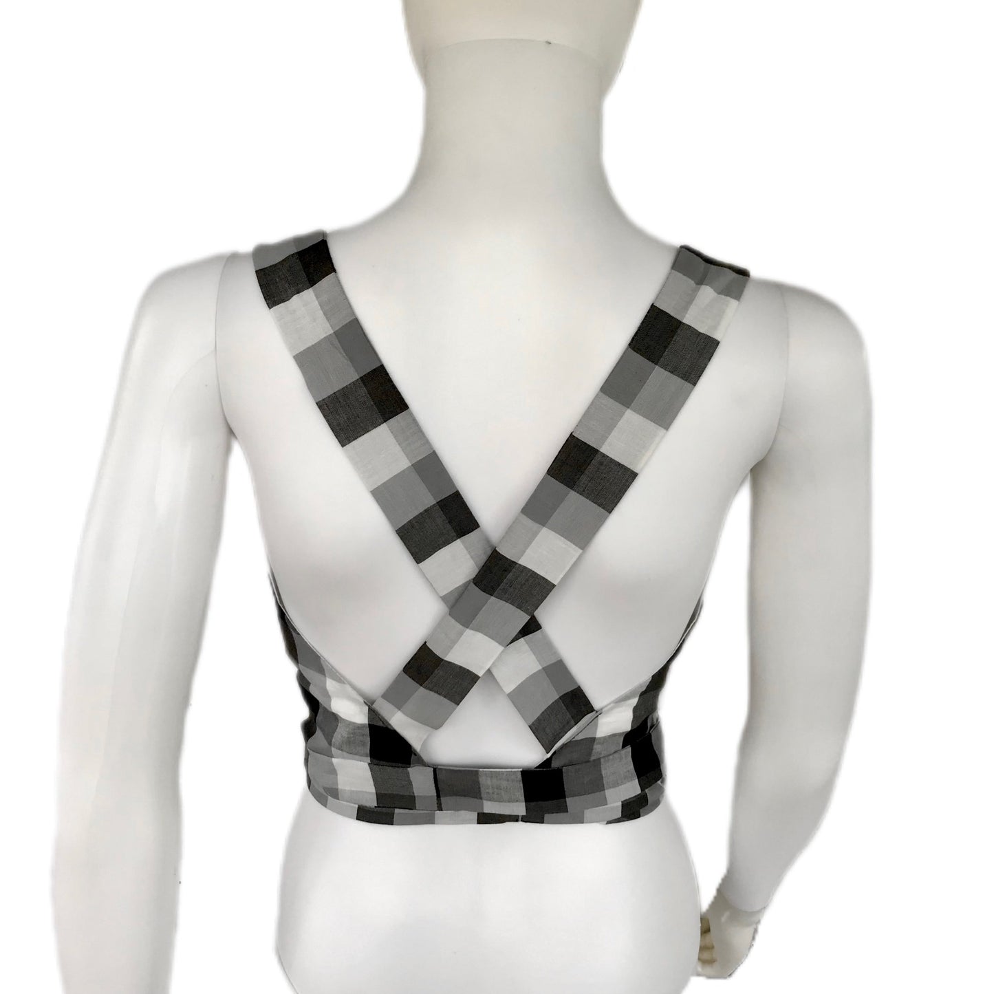 Women's Wrap Tank Top in Checker Print - Size Medium