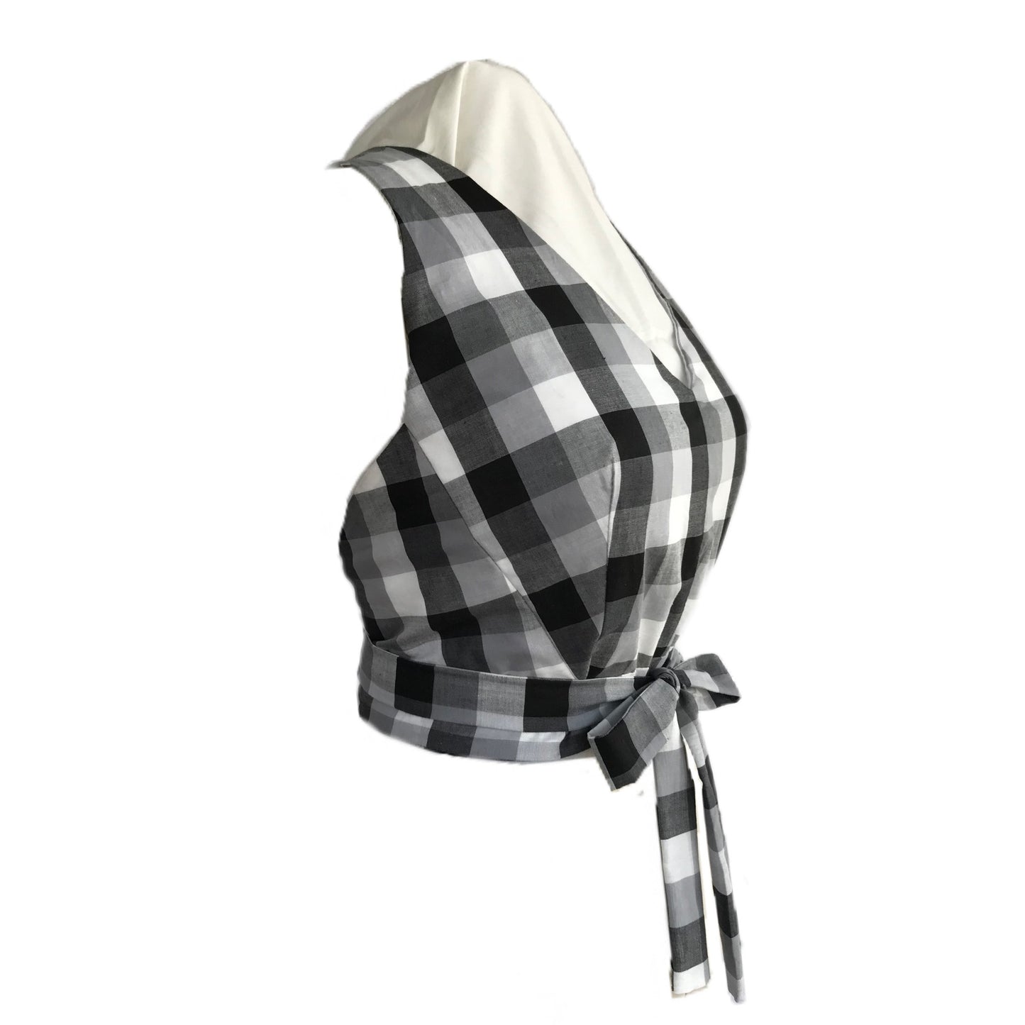 Women's Wrap Tank Top in Checker Print - Size Medium