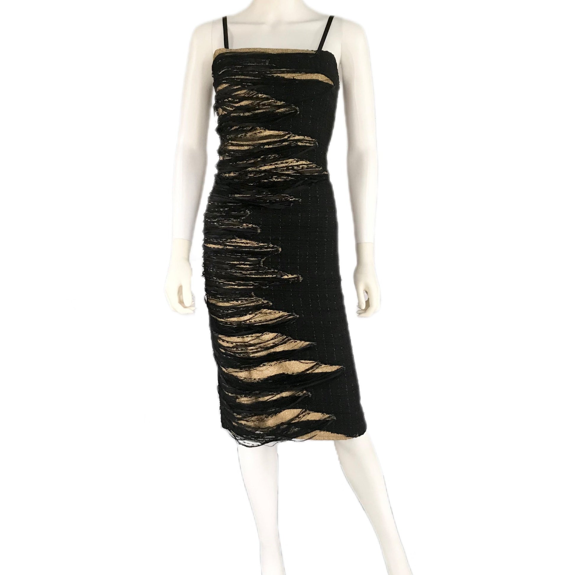 Gold Drip Women's Cocktail Dress - Size 0/2