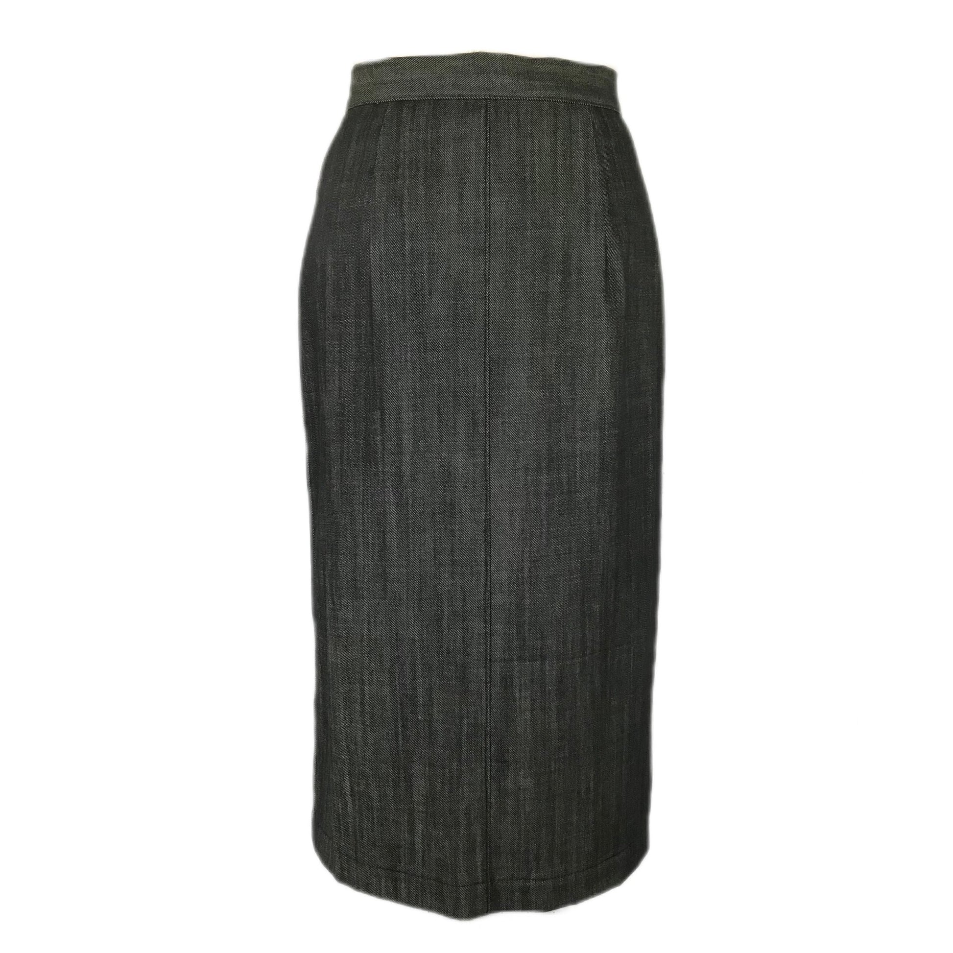 Women's Denim Midi Pencil Skirt - Size 6