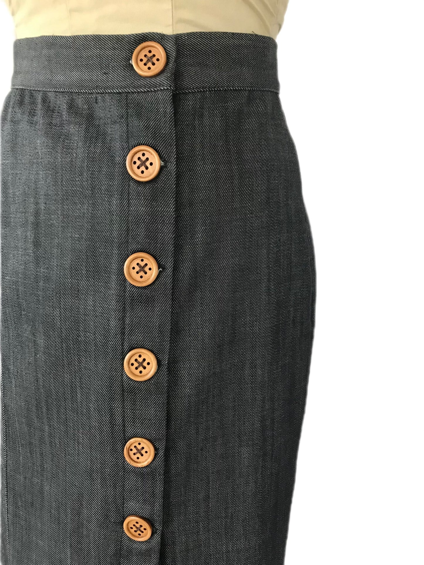 Women's Denim Midi Pencil Skirt - Size 6