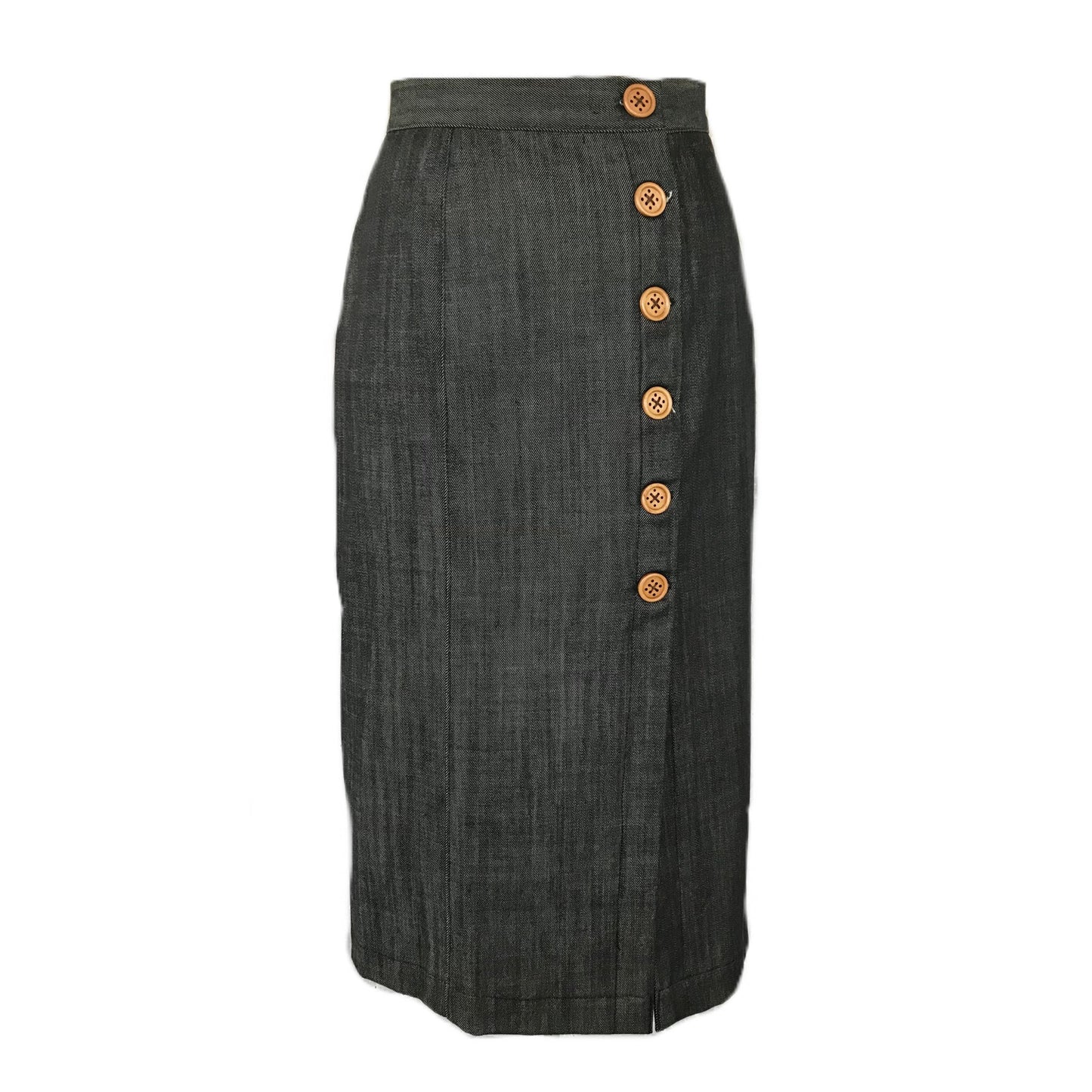 Women's Denim Midi Pencil Skirt - Size 6