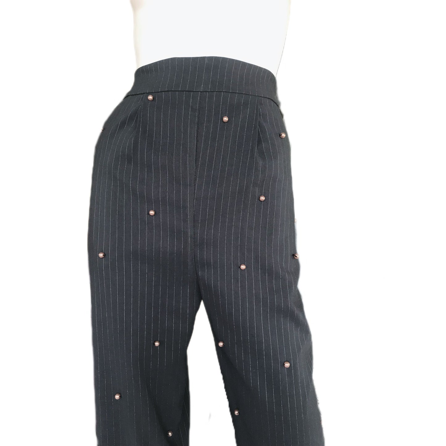 Women's Pinstripe Cigarette Ankle Length Pants - Size 10