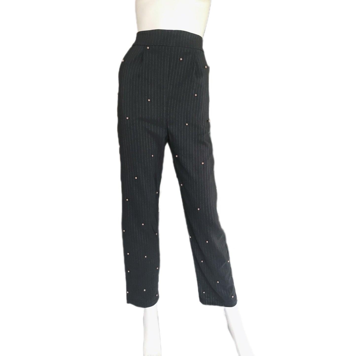 Women's Pinstripe Cigarette Ankle Length Pants - Size 10