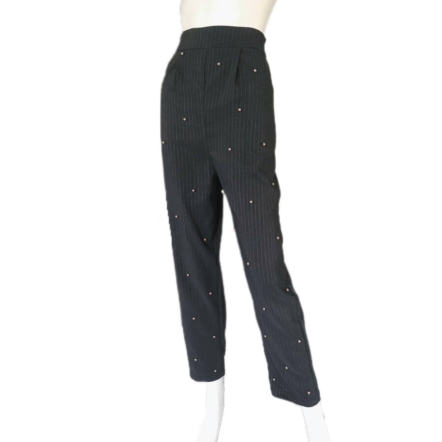 Women's Pinstripe Cigarette Ankle Length Pants - Size 10