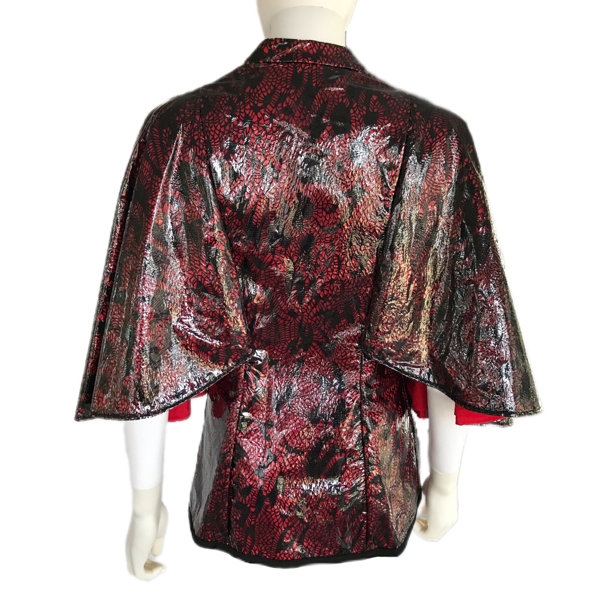 Women's Capelet Style Rain Jacket in Laminated Lace - Size Medium