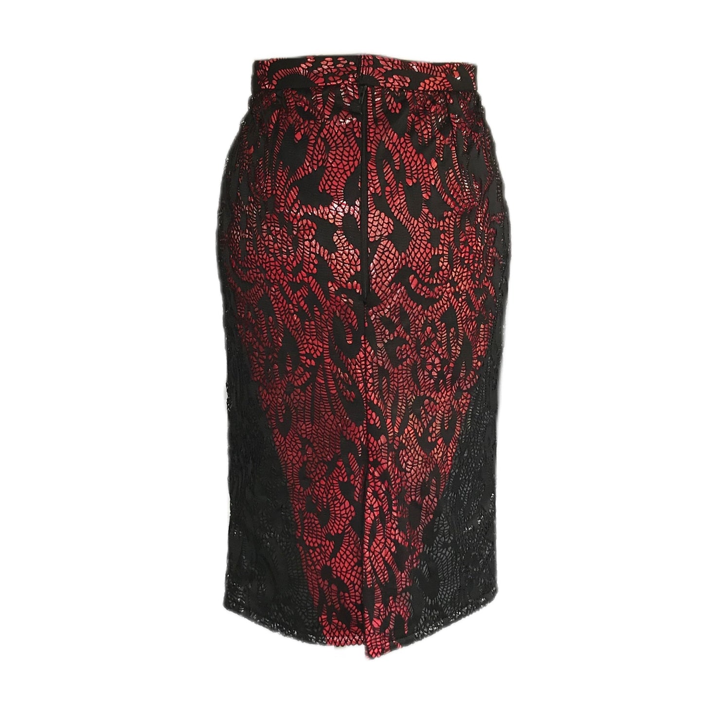 Women's Vinyl Lace Pencil Skirt - Laminated Lace - Sz. 6