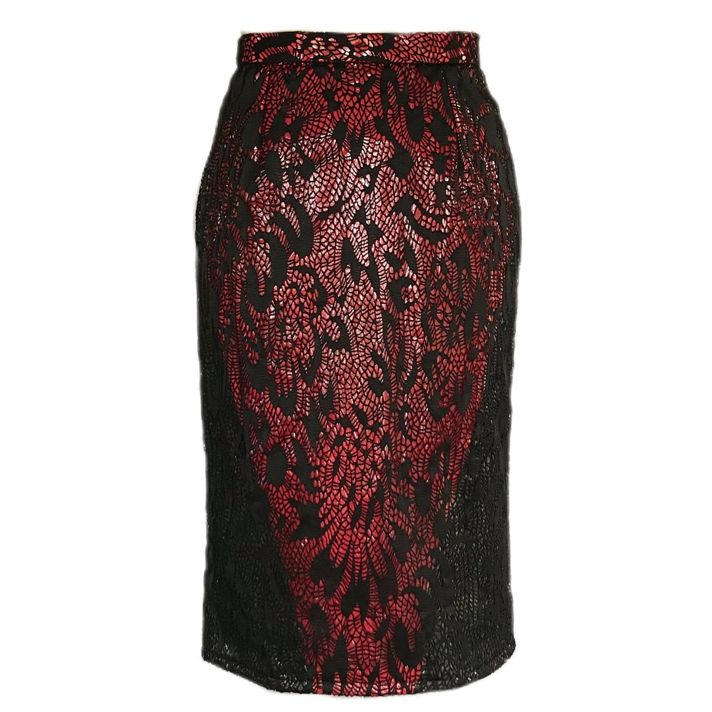 Women's Vinyl Lace Pencil Skirt - Laminated Lace - Sz. 6