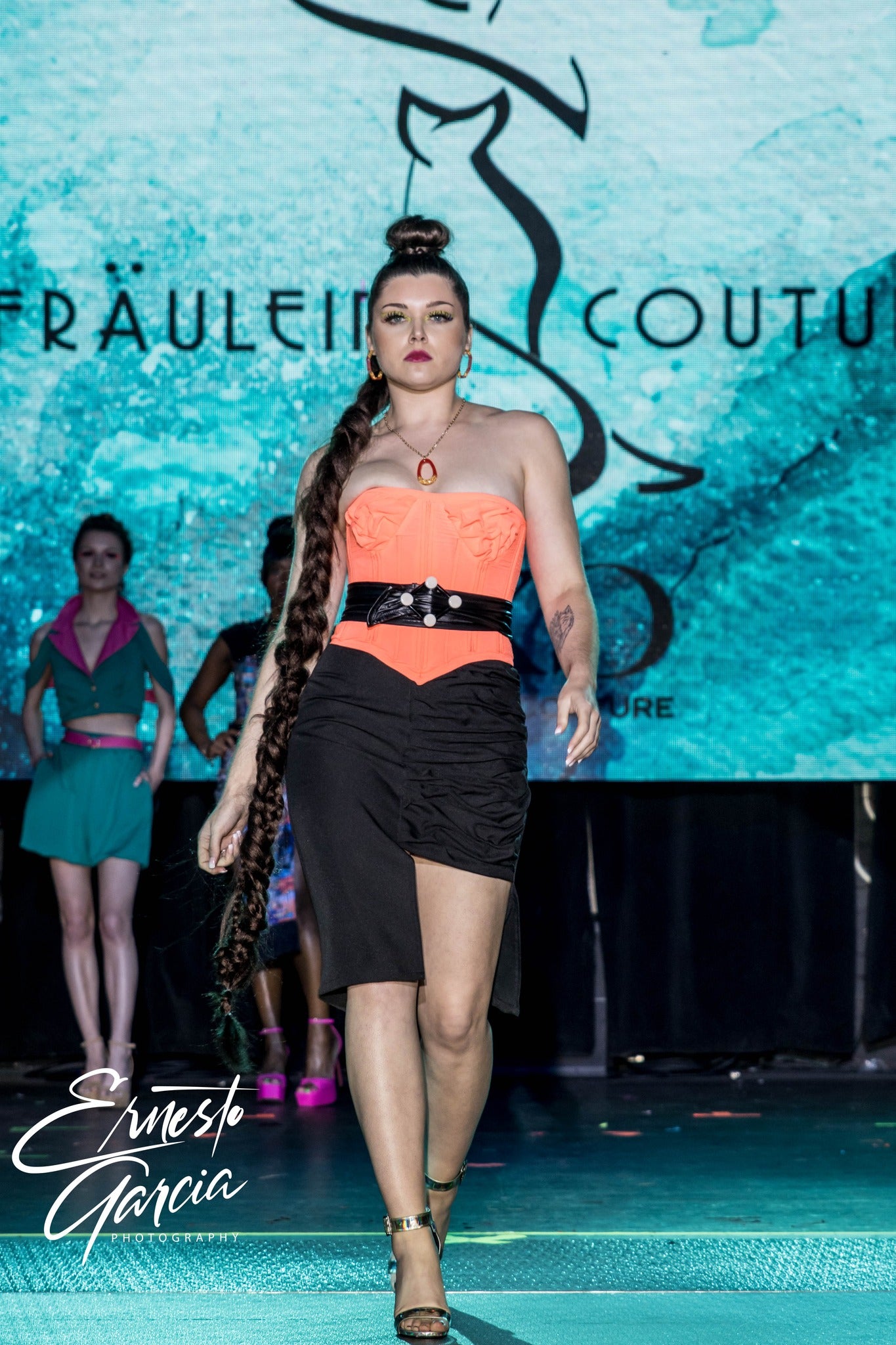 Women's Neon Coral Corset - Sz. 6