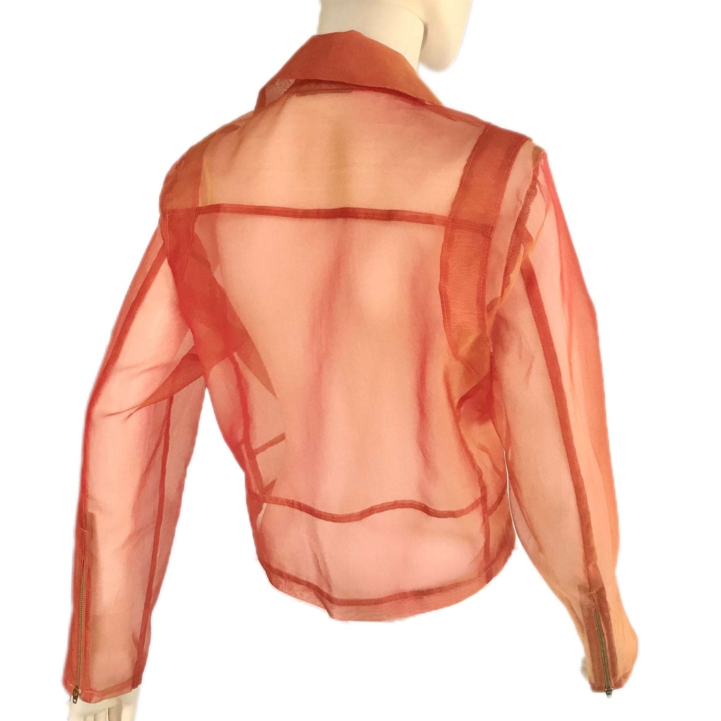 Citrus Organza Women's Sheer Moto Jacket - Size XL