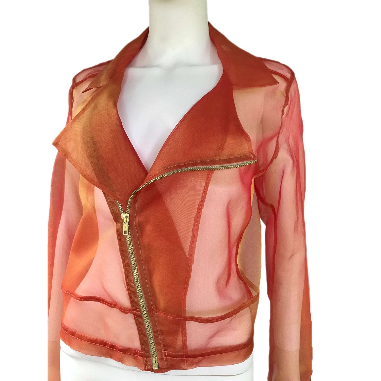 Citrus Organza Women's Sheer Moto Jacket - Size XL