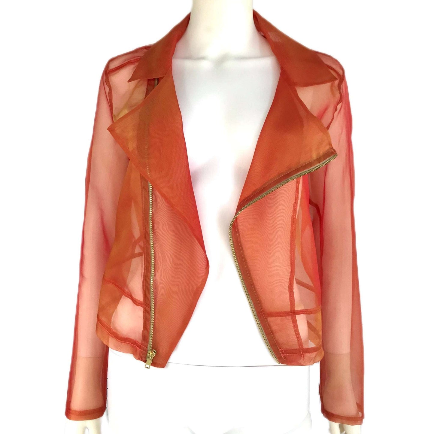 Citrus Organza Women's Sheer Moto Jacket - Size XL