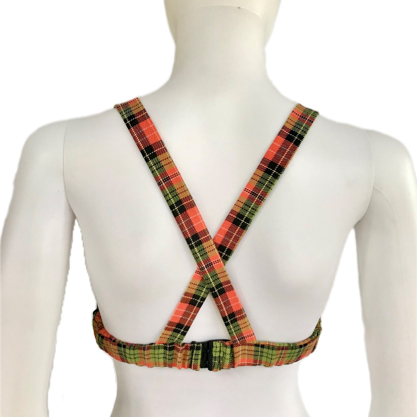 Women's Plaid Bralette with Lace Details