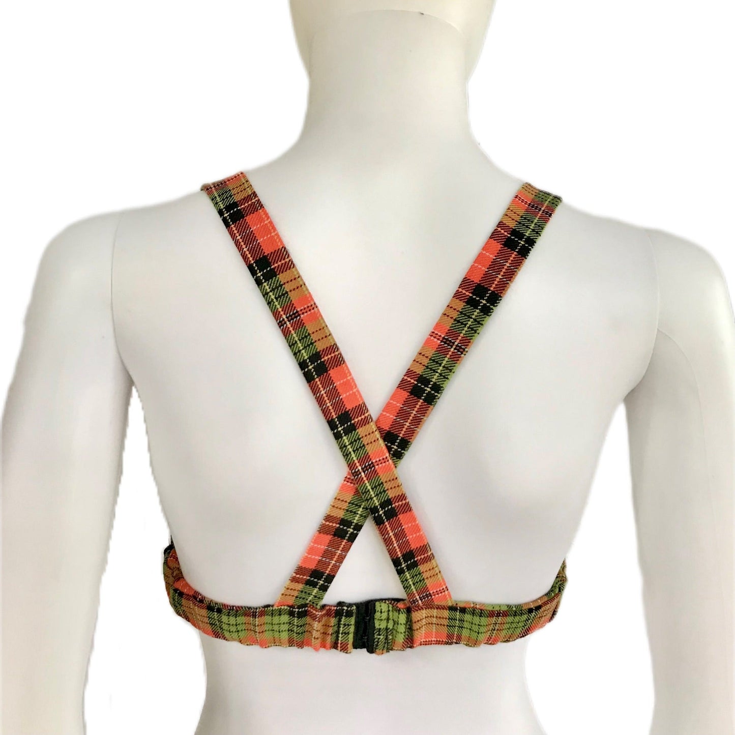 Women's Plaid Bralette with Lace Details