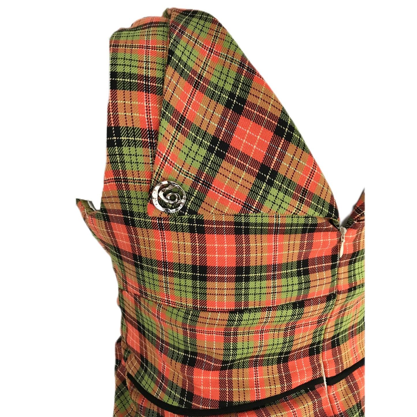 Women's Plaid Pencil Dress with Cowl Neck - Size 14