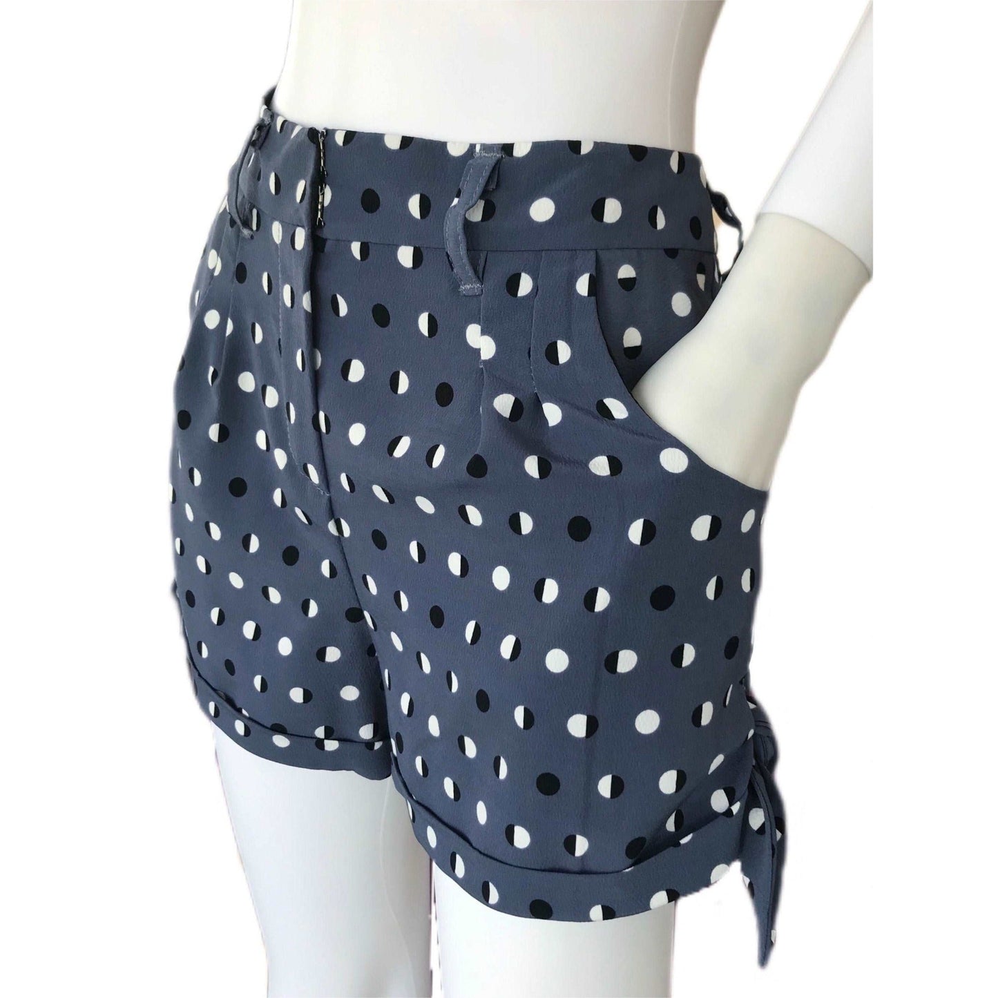 Moon Phases Women's Cuffed Shorts with Side Ties