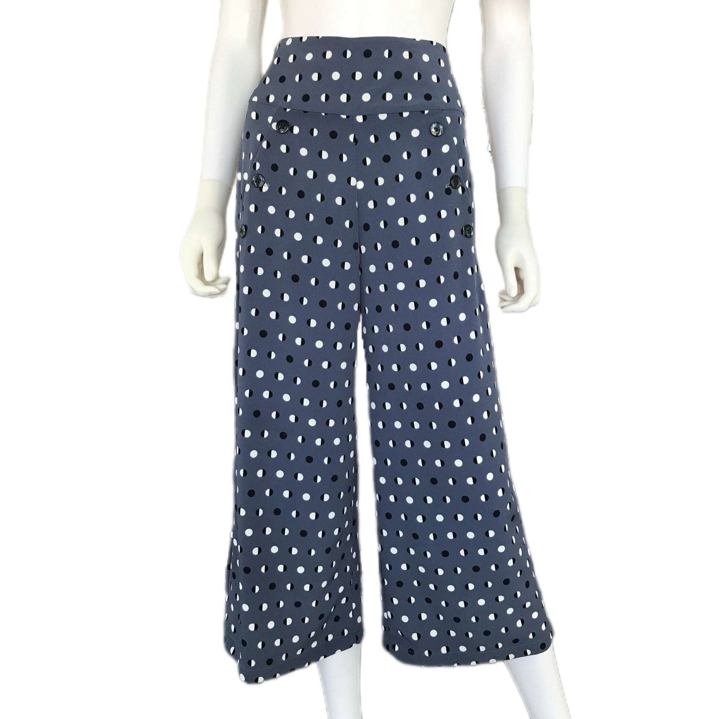 Moon Phases Women's Wide Leg Gaucho Pants - Sz. 2