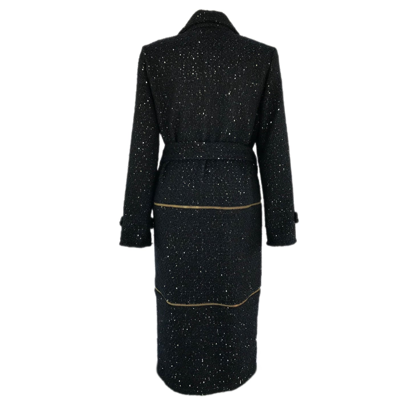 Women's 3-Part Midnight Boucle Trench Coat - Transforming Design