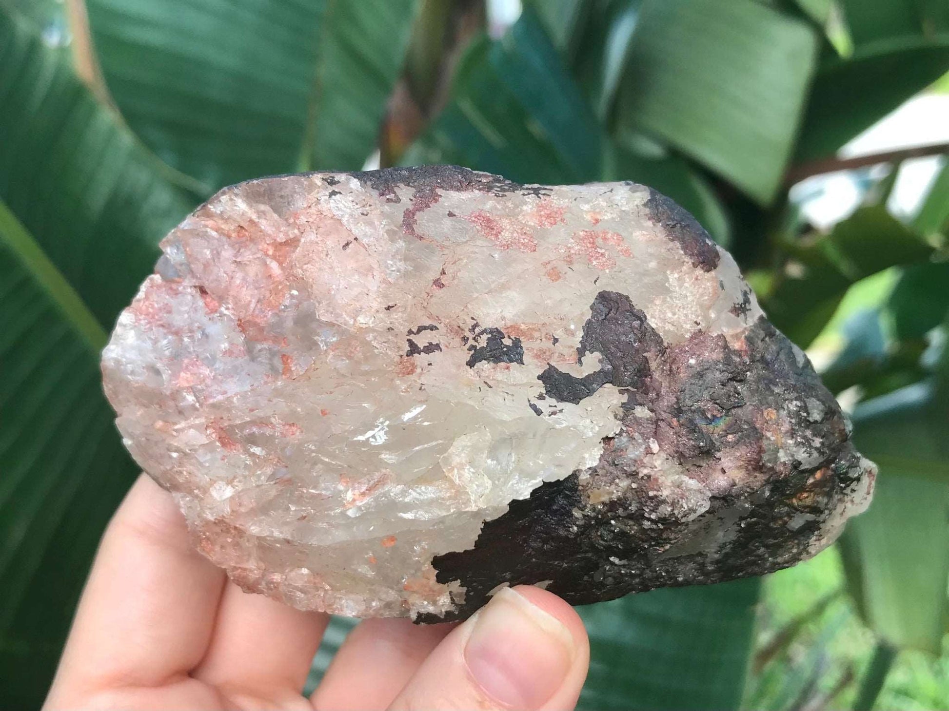 Iridescent Goethite Hematite Quartz Crystal with Rainbows