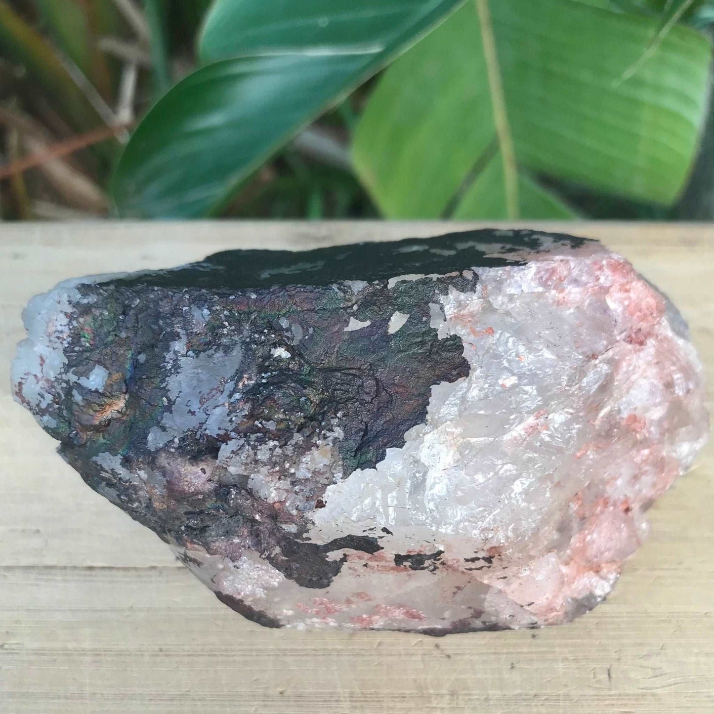 Iridescent Goethite Hematite Quartz Crystal with Rainbows