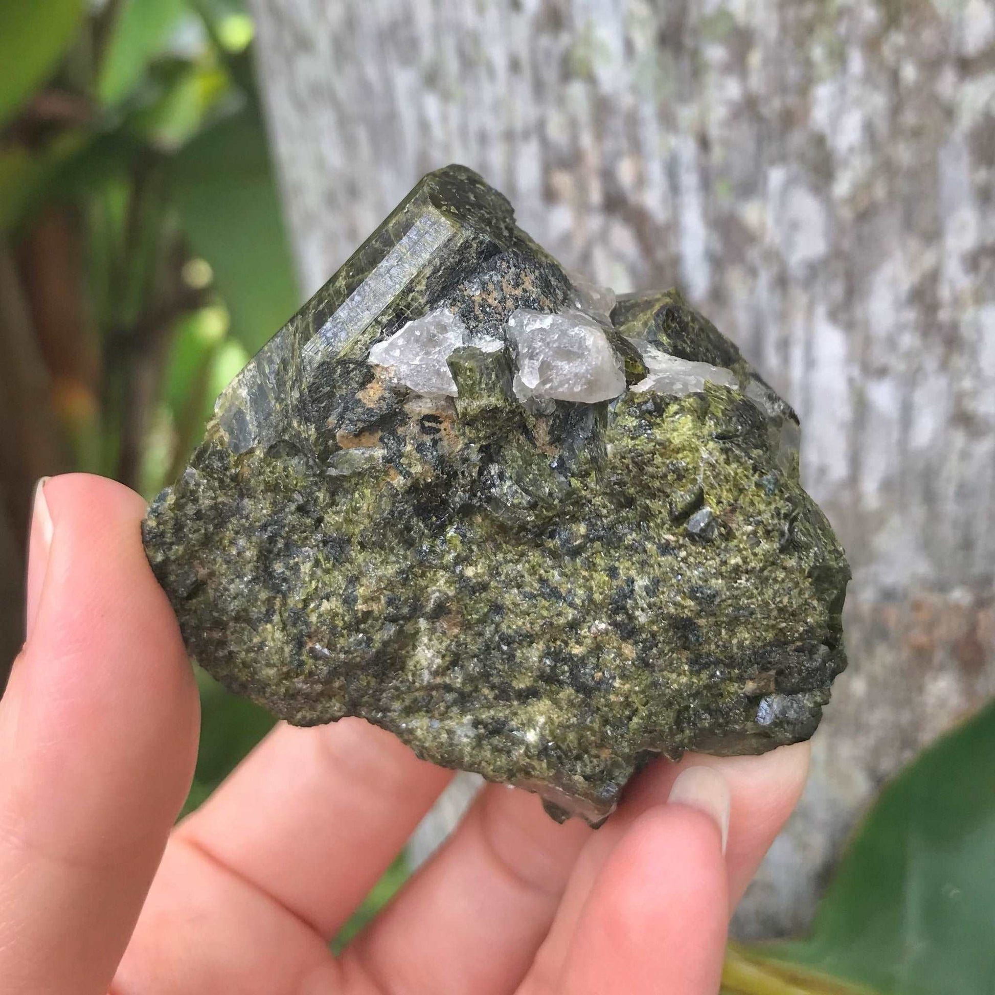 Epidote Crystal Cluster with Quartz