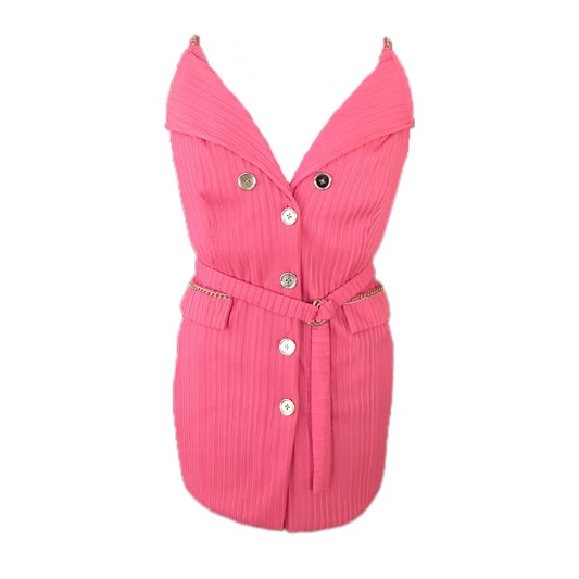 Women's Mini Blazer Dress in Pink - Sz. 12