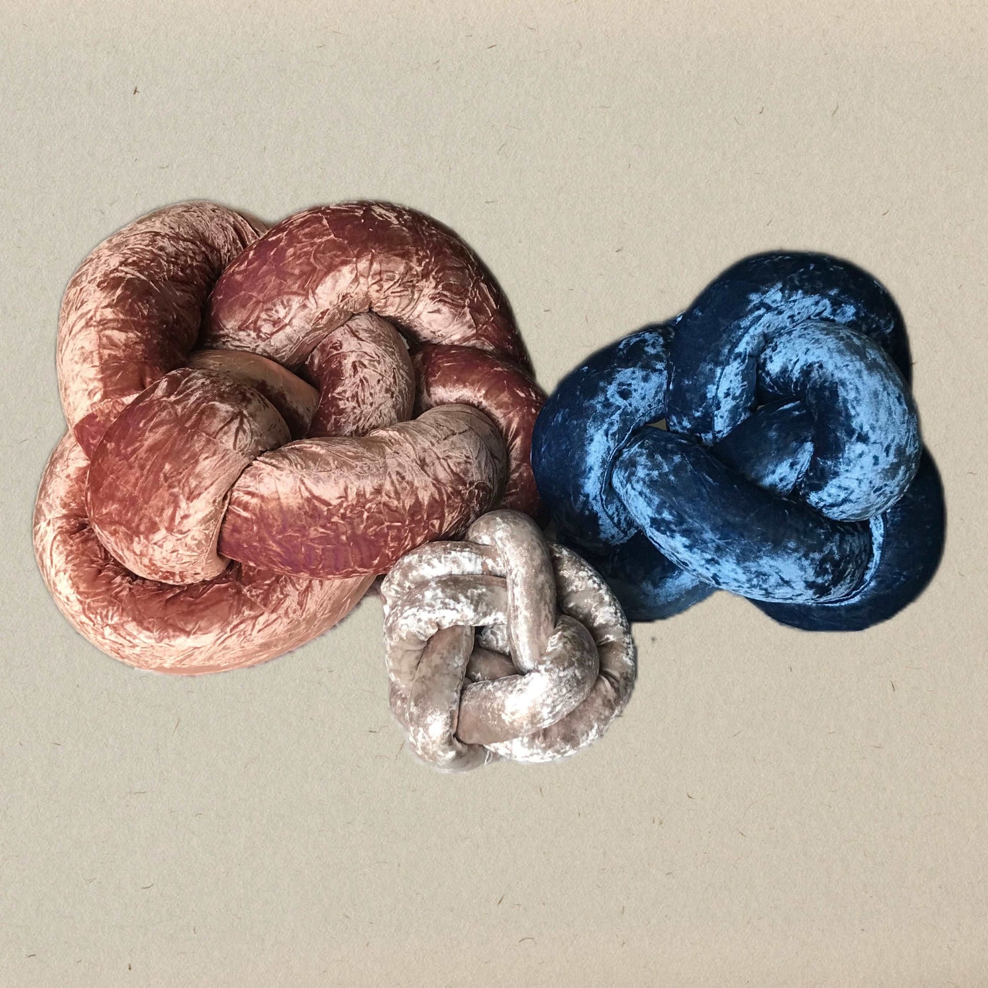 Velvet Knot Pillow - Medium - 4 Color Choices