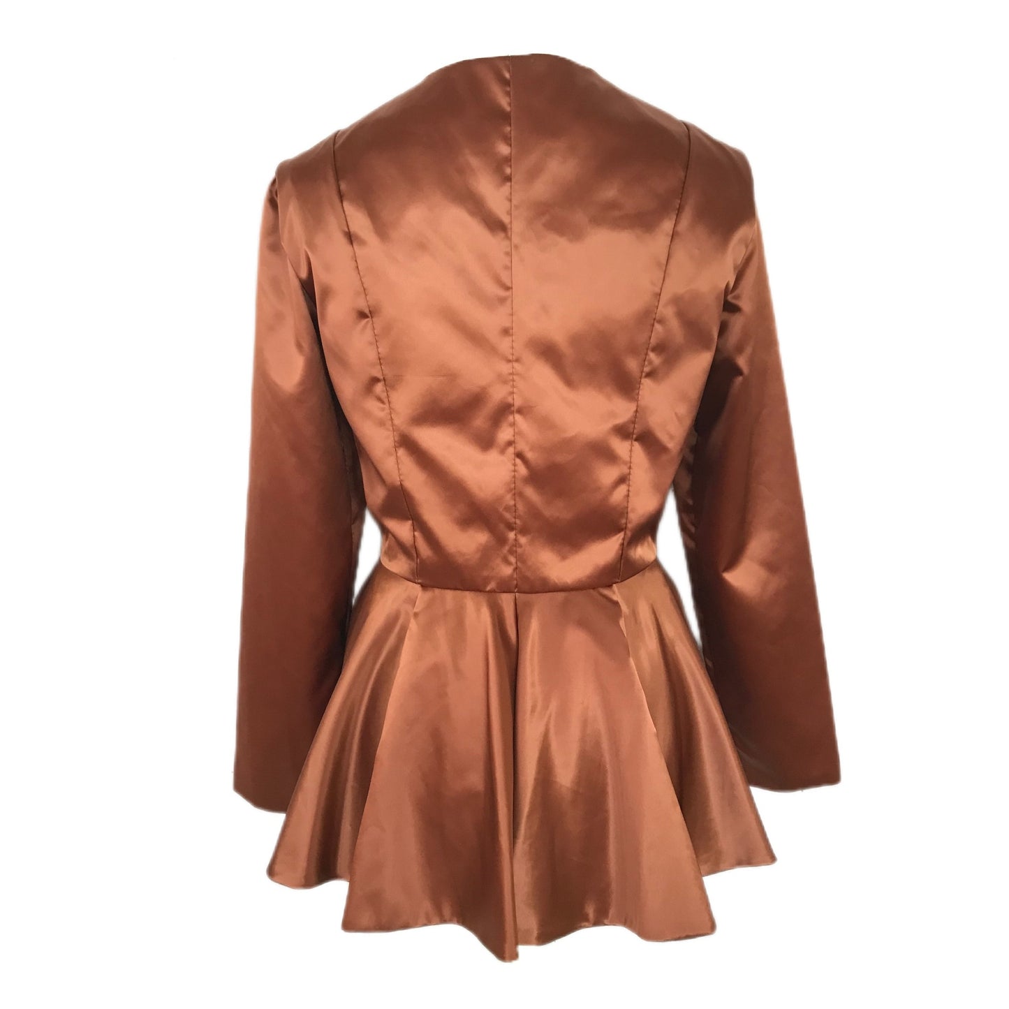 Bronze Women's Peplum Evening Jacket - Size Medium