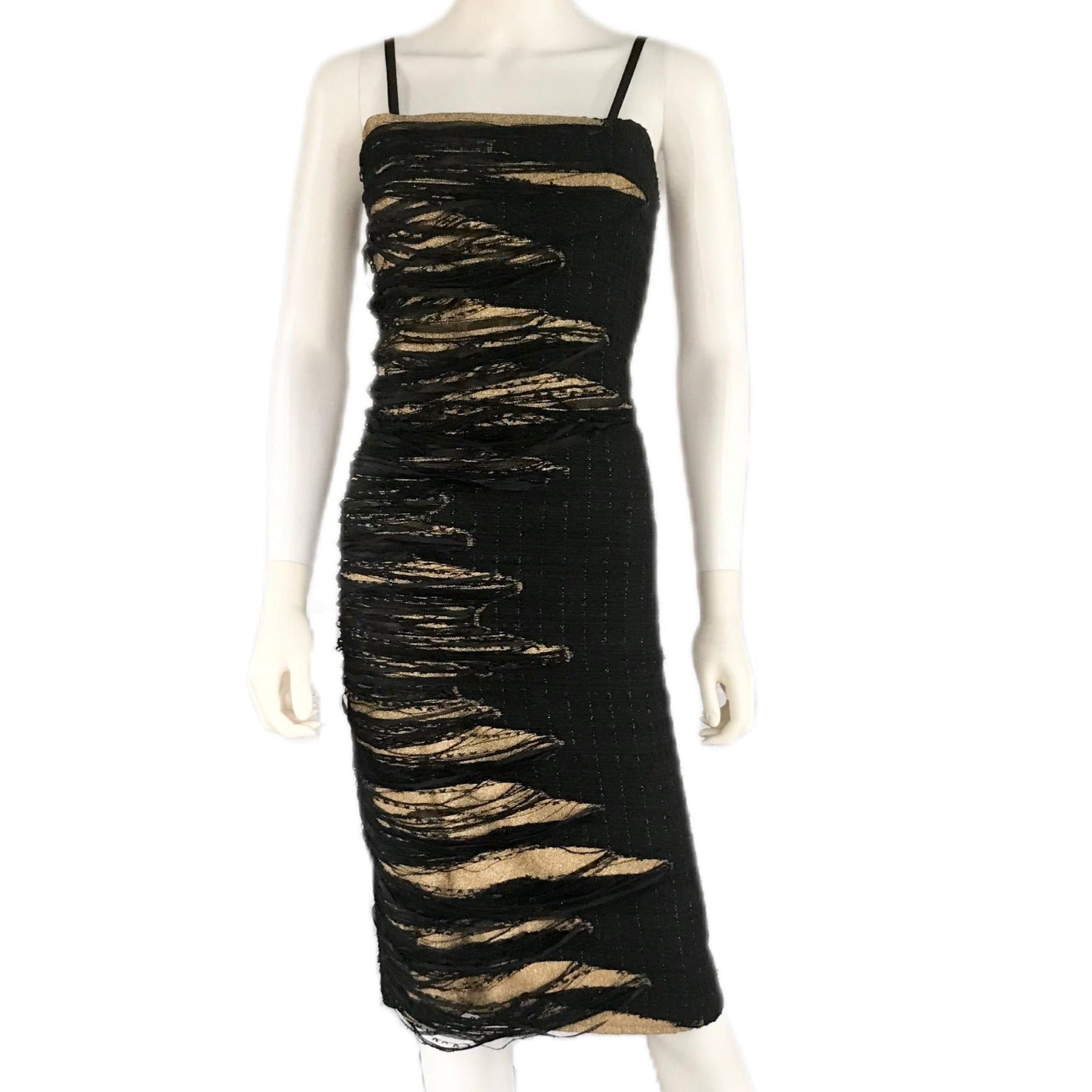 Gold Drip Women's Cocktail Dress - Size 0/2