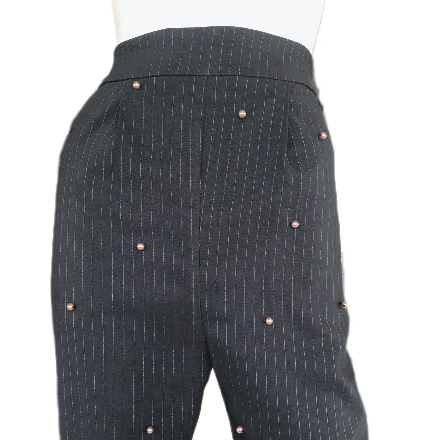 Women's Pinstripe Cigarette Ankle Length Pants - Size 10