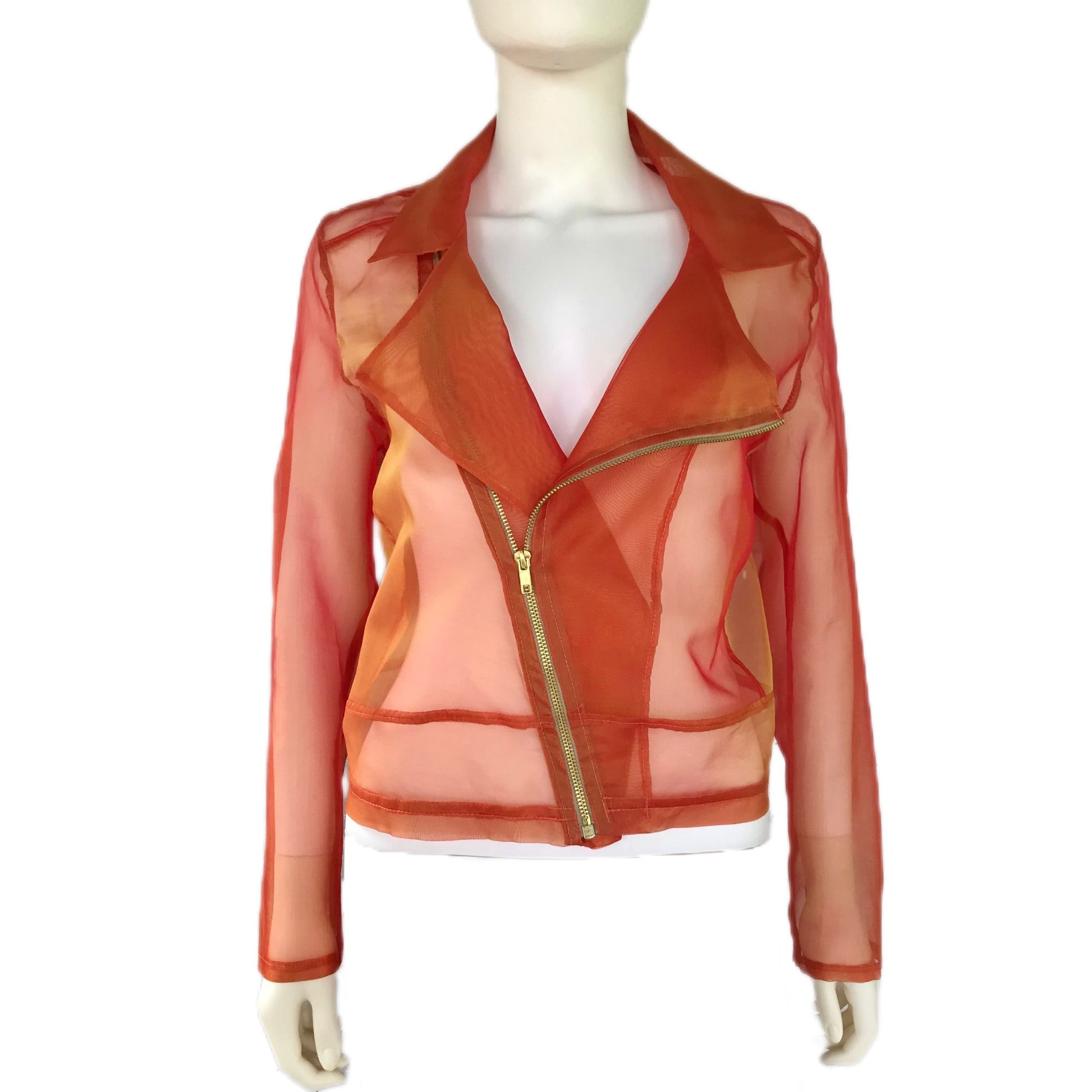 Citrus Organza Women's Sheer Moto Jacket - Size XL