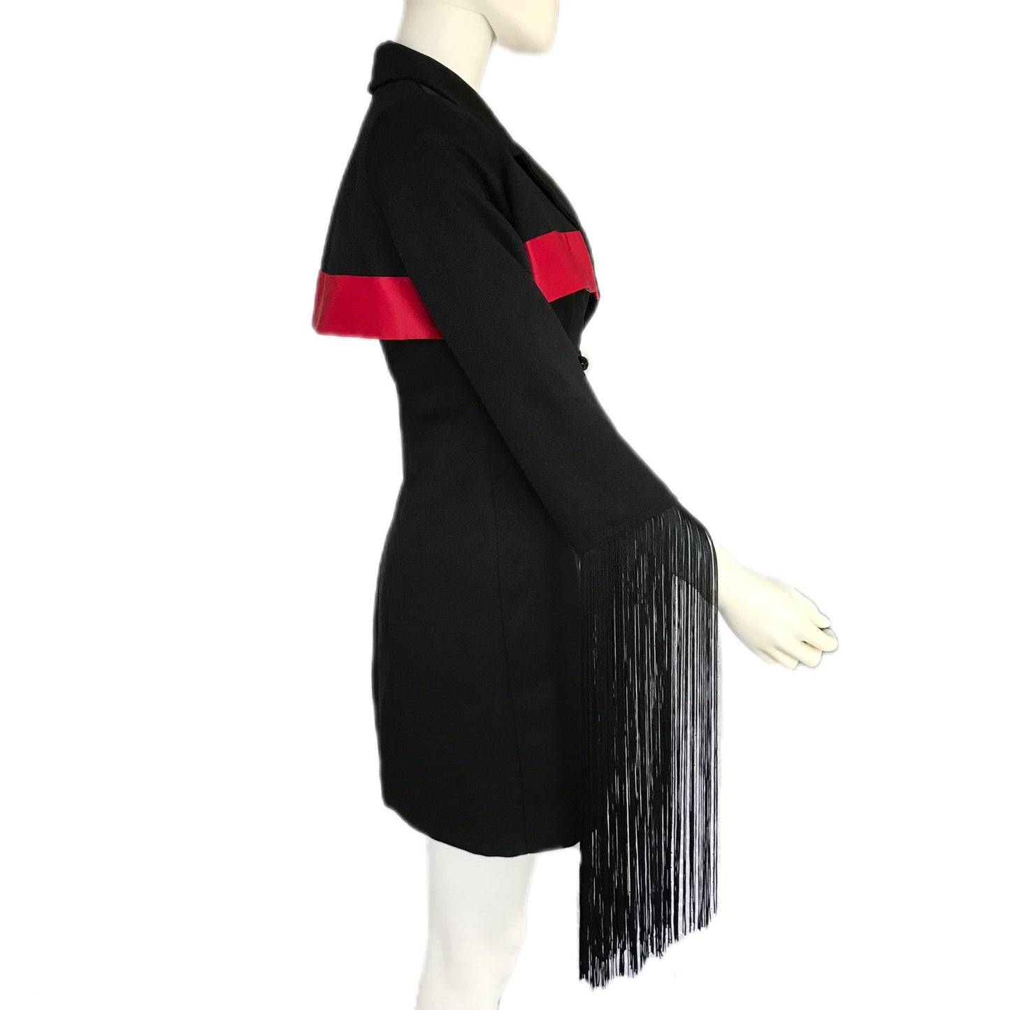 Women's Trench Blazer Dress with Fringe - Size 6